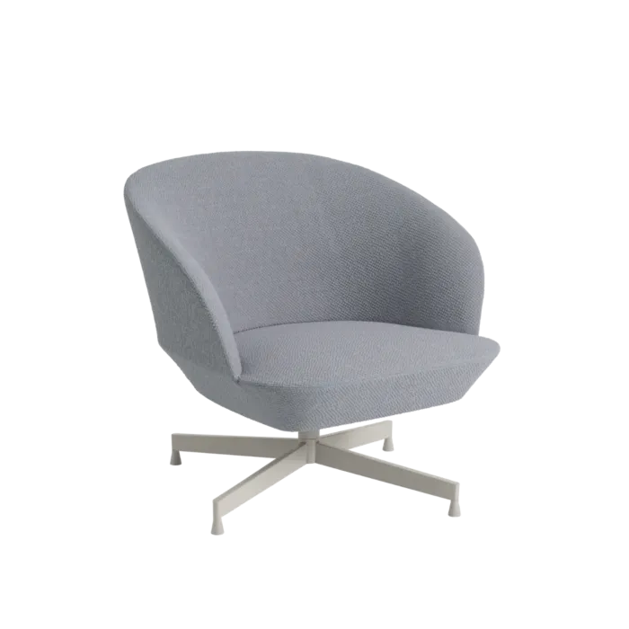 muuto Oslo fauteuil swivel base-Vidar 146/Grey Fabrieksprijs