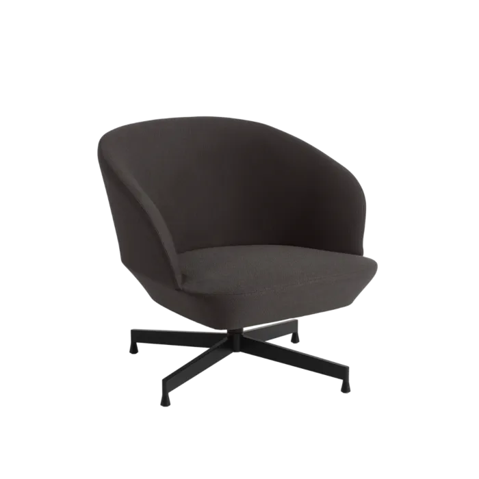 muuto Oslo fauteuil swivel base-Twill Weave 990/Black Aanbieding