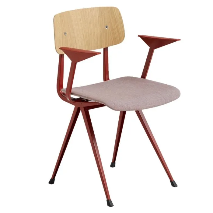 HAY Result armstoel - rood onderstel- gestoffeerde zitting -Atlas 621 Flitsaanbieding