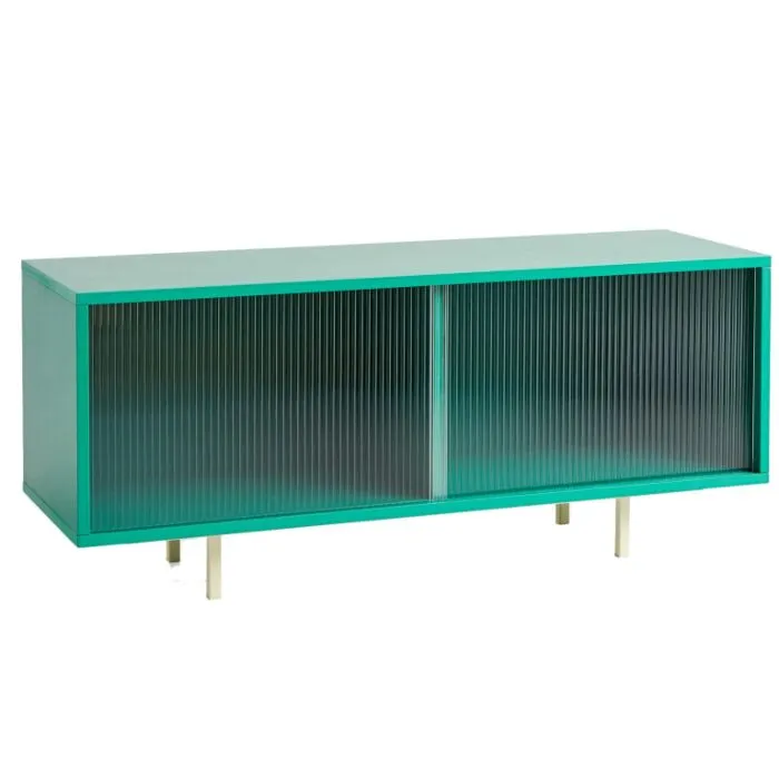 HAY colour kast M-Dark Mint glas deuren-Staand Exclusieve Aanbieding