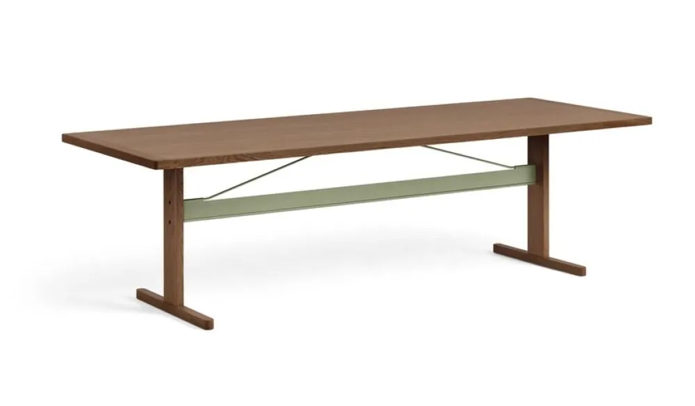 Exclusieve Aanbieding HAY Passerelle eettafel-Walnut / Thyme Green-260x95 cm