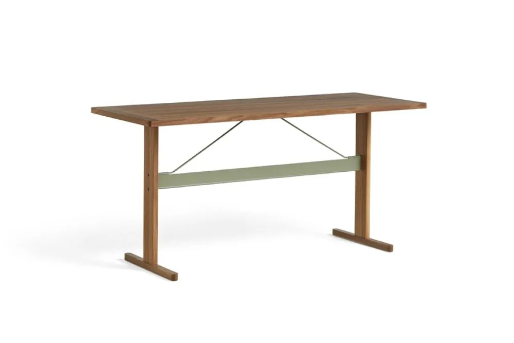 HAY Passerelle hoge tafel-Walnut / Thyme Green Shop Nu