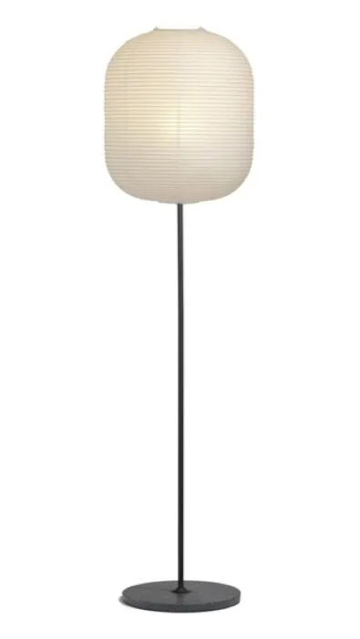 HAY Common Rice Paper vloerlamp-Soft Black Terrazzo-ovaal Direct Beschikbaar
