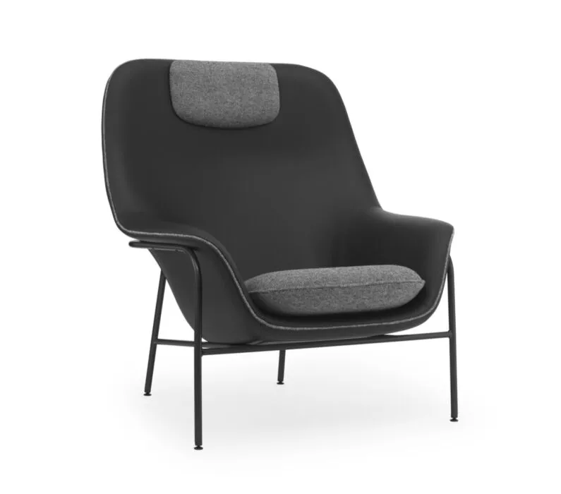 Normann Copenhagen Drape lounge fauteuil - zwart stalen onderstel Betrouwbaar
