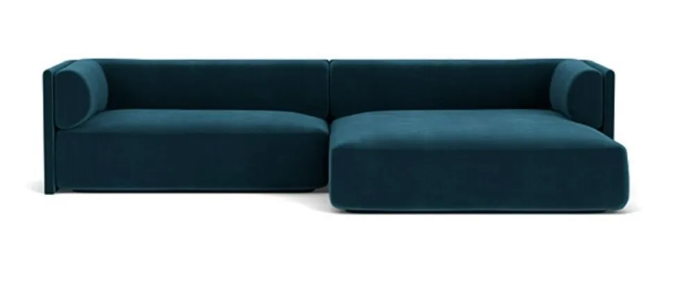 FEST Bolster hoekbank met divan-Royal - 56 Petrol-Divan rechts Snelle Levering