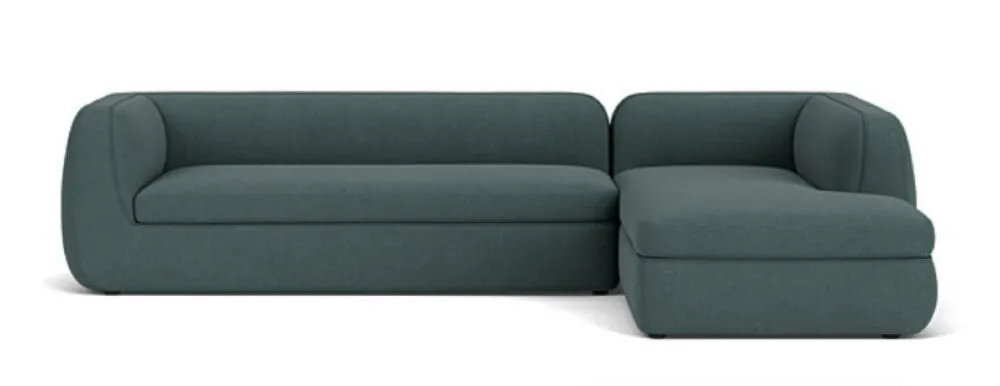 Lage Prijs FEST Bowie hoekbank met longchair-Soil - Turqoise - 44-Longchair rechts