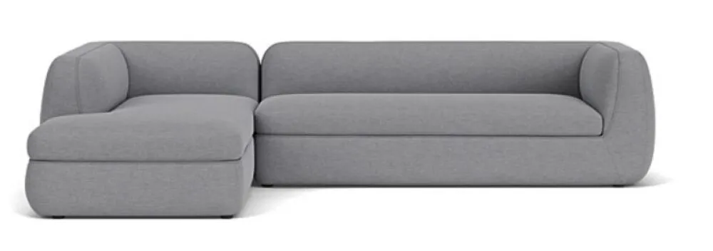 Lage Kosten FEST Bowie hoekbank met longchair-Sydney - Light Grey - 91-Longchair links