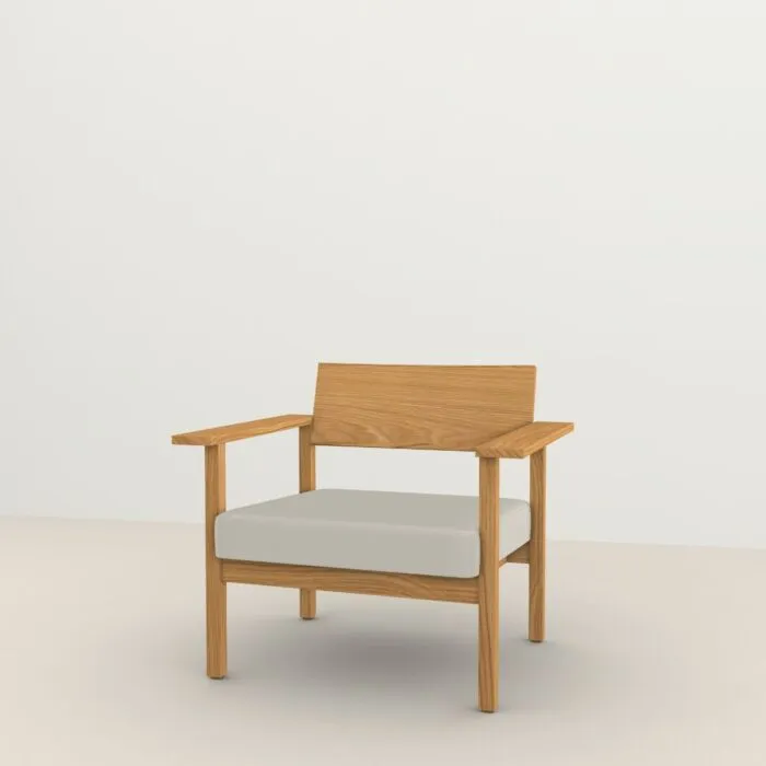 Direct Verzonden Studio HENK Base Lounge chair-Ivory 101-Hardwax oil natural
