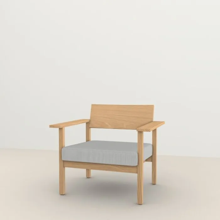 Studio HENK Base Lounge chair-Light grey 60-Hardwax oil light Exclusieve Aanbieding