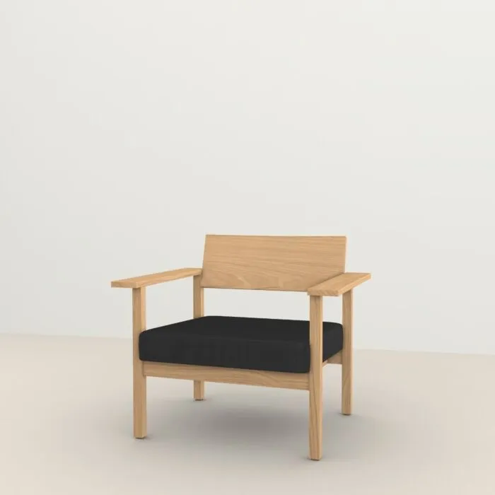 Betaalbaar Studio HENK Base Lounge chair-Black 61-Hardwax oil light