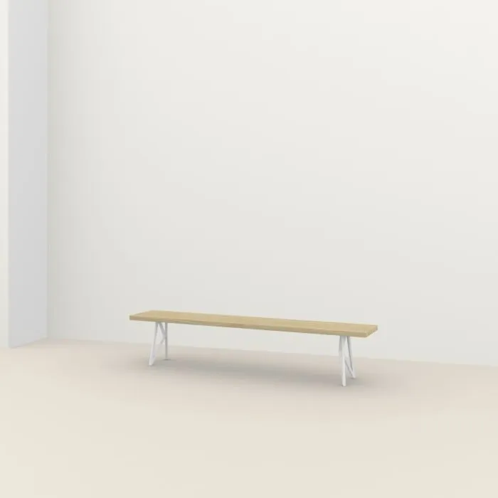 Direct Verzonden Studio HENK Butterfly Outdoor eetbank Accoya wit frame-140 cm