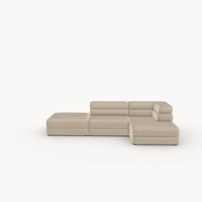 Studio HENK Layer sofabank-Chaise lounge rechts-Natural Rechtstreeks Van De Fabrikant