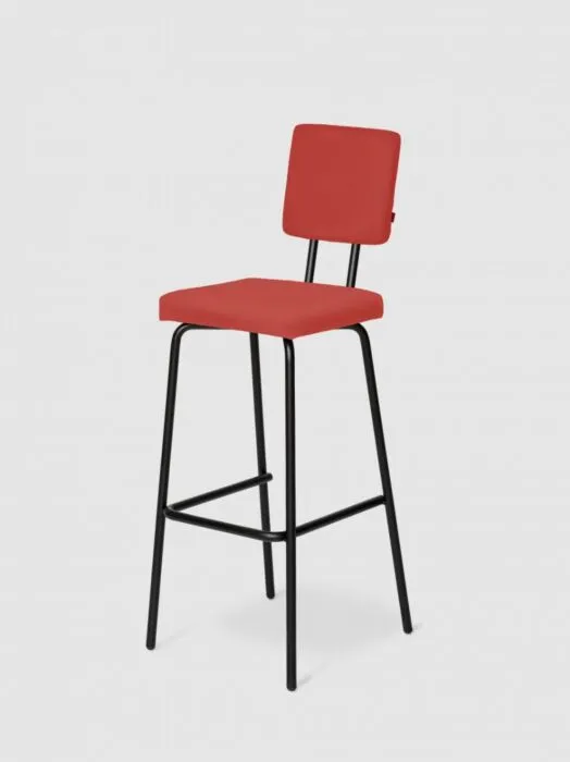 Puik Option Barstool barkruk Zithoogte 75 cm-Bordeaux-Vierkante zit, vierkante rug Dagaanbieding