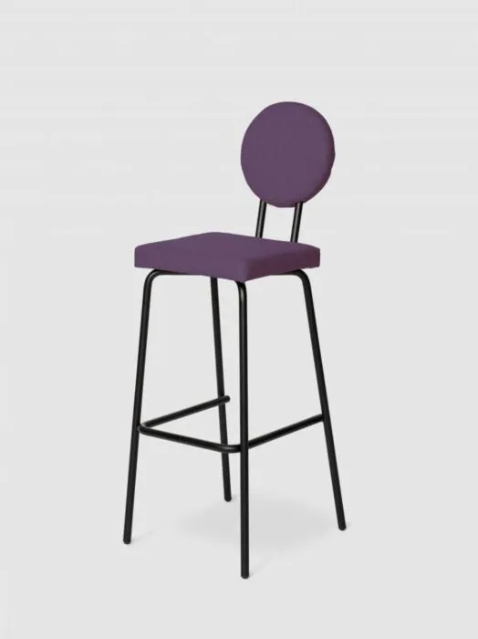 Puik Option Barstool barkruk Zithoogte 75 cm-Paars-Vierkante zit, ronde rug Voordeelprijs