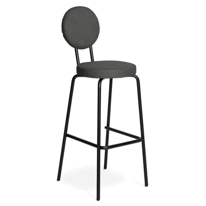 Puik Option Barstool barkruk Zithoogte 75 cm-Donker grijs-Ronde zit, ronde rug Op = Op