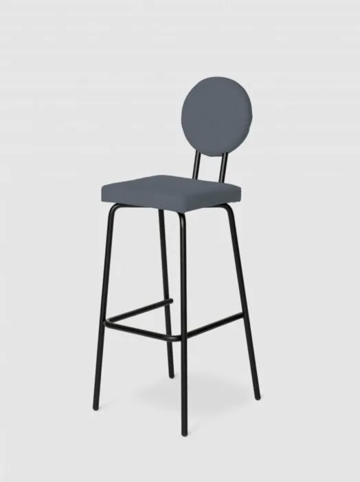 Puik Option Barstool barkruk Zithoogte 75 cm-Donker grijs-Vierkante zit, ronde rug Exclusieve Aanbieding