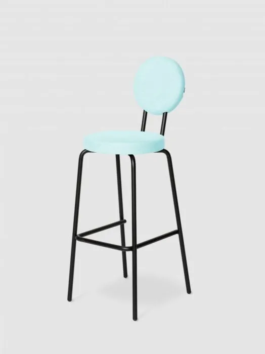 Finale Uitverkoop Puik Option Barstool barkruk Zithoogte 75 cm-Licht blauw-Ronde zit, ronde rug