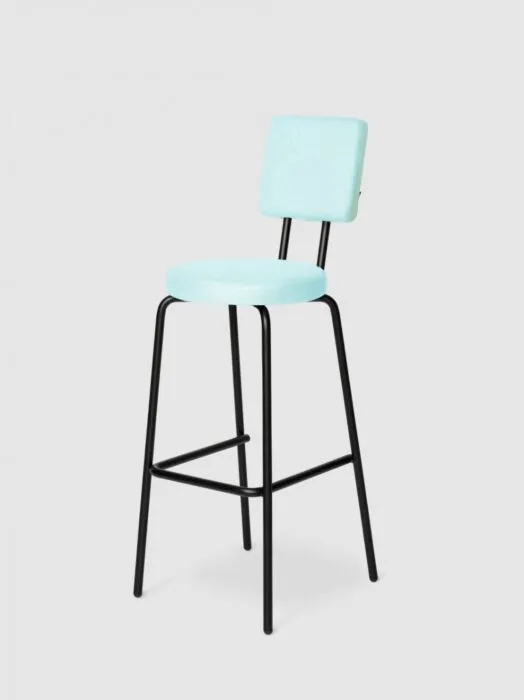 Beste Prijs Puik Option Barstool barkruk Zithoogte 75 cm-Licht blauw-Ronde zit, vierkante rug