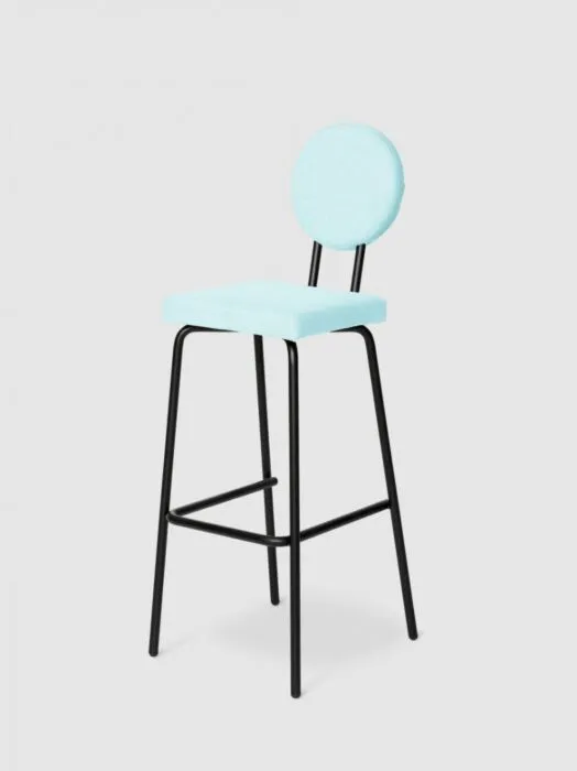 Koop Vandaag Puik Option Barstool barkruk Zithoogte 75 cm-Licht blauw-Vierkante zit, ronde rug
