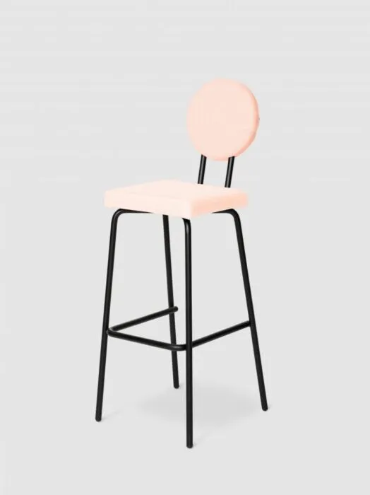 Beperkt Aanbod Puik Option Barstool barkruk Zithoogte 75 cm-Roze-Vierkante zit, ronde rug
