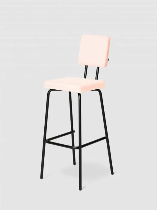 Puik Option Barstool barkruk Zithoogte 75 cm-Roze-Vierkante zit, vierkante rug Lage Kosten