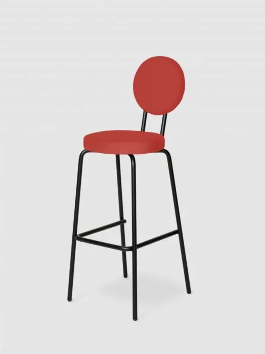 Direct Beschikbaar Puik Option Barstool barkruk Zithoogte 75 cm-Terracotta-Ronde zit, ronde rug