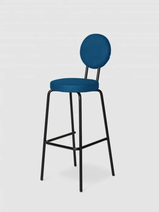 Puik Option Barstool barkruk Zithoogte 75 cm-Donker blauw-Ronde zit, ronde rug Exclusieve Aanbieding
