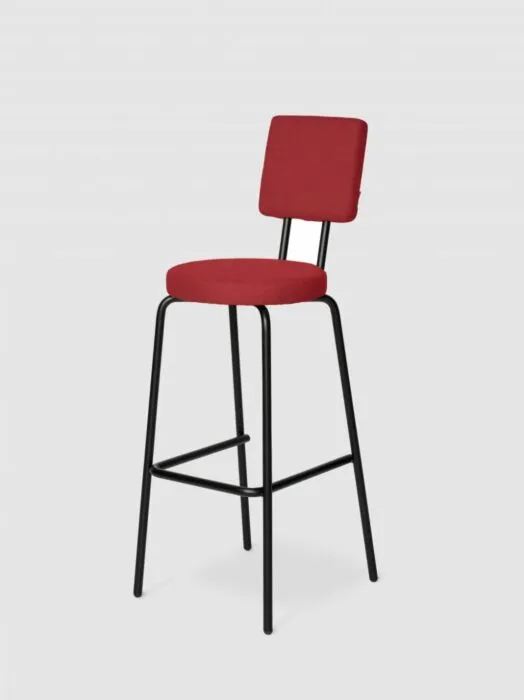 Puik Option Barstool barkruk Zithoogte 65 cm-Bordeaux-Ronde zit, vierkante rug Voordeelprijs