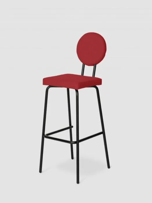 Puik Option Barstool barkruk Zithoogte 65 cm-Bordeaux-Vierkante zit, ronde rug Exclusieve Aanbieding