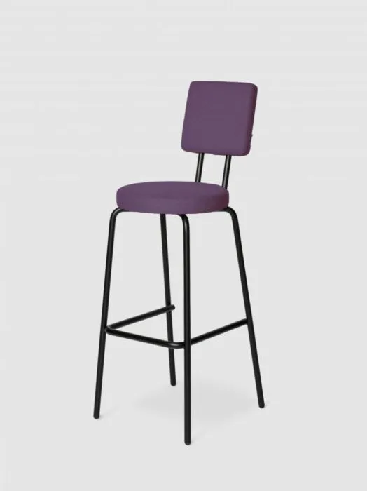 Puik Option Barstool barkruk Zithoogte 65 cm-Paars-Ronde zit, vierkante rug Express Levering