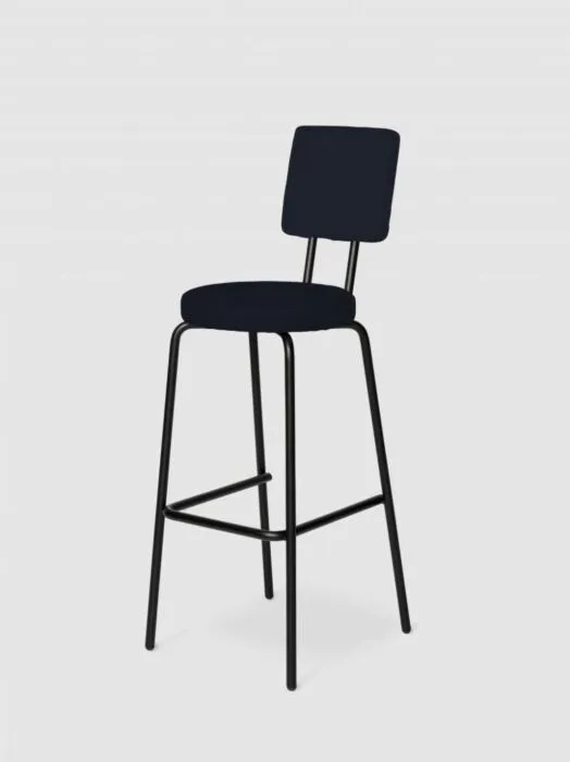 Voordeelprijs Puik Option Barstool barkruk Zithoogte 65 cm-Zwart-Ronde zit, vierkante rug