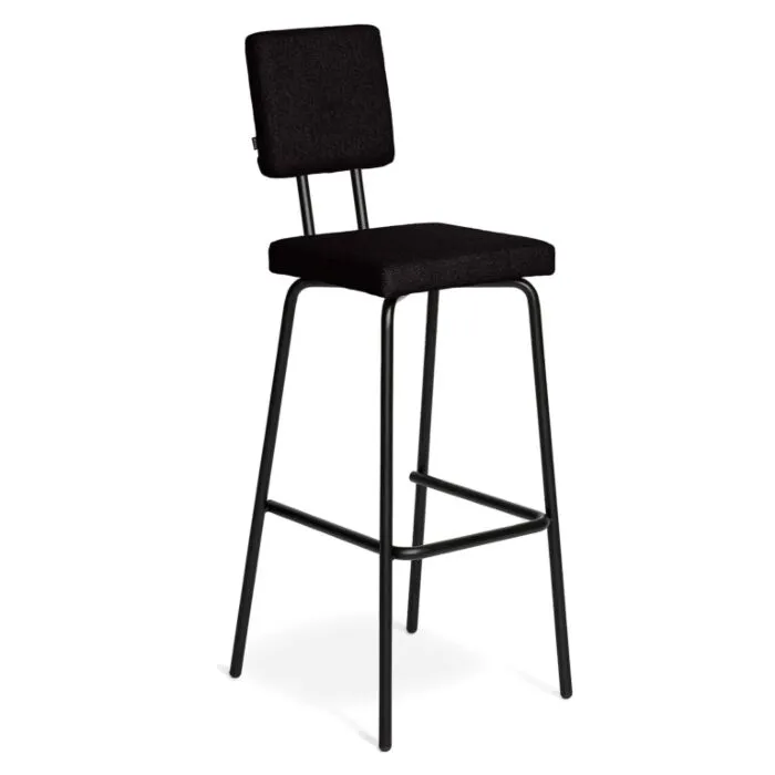 Puik Option Barstool barkruk Zithoogte 65 cm-Zwart-Vierkante zit, vierkante rug Finale Uitverkoop