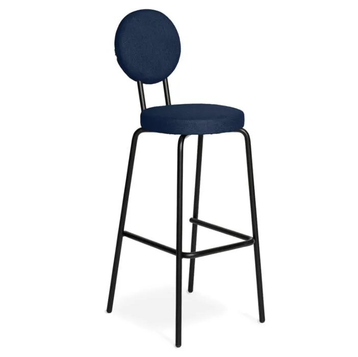 Betaalbaar Puik Option Barstool barkruk Zithoogte 65 cm-Donker blauw-Ronde zit, ronde rug