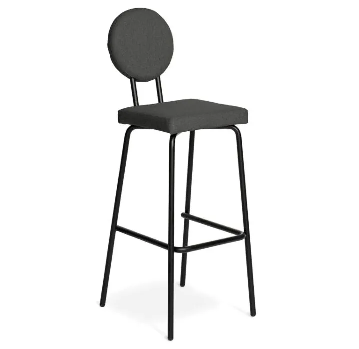 Puik Option Barstool barkruk Zithoogte 65 cm-Donker grijs-Vierkante zit, ronde rug Gecertificeerd