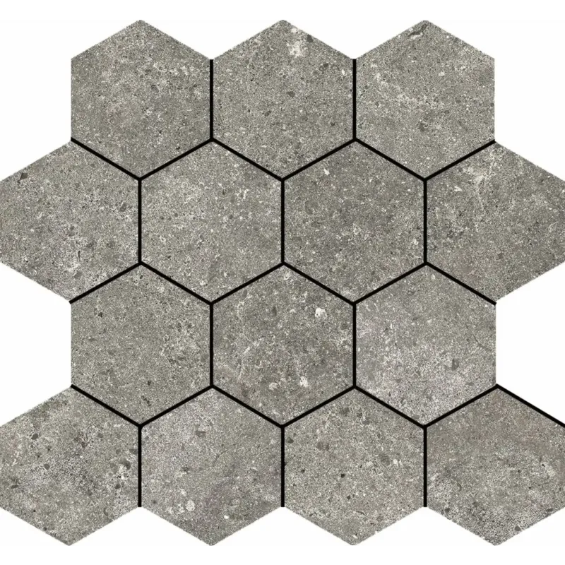 Finale Uitverkoop Stoneland Grey mozaiek hexagon op net van 29x27cm