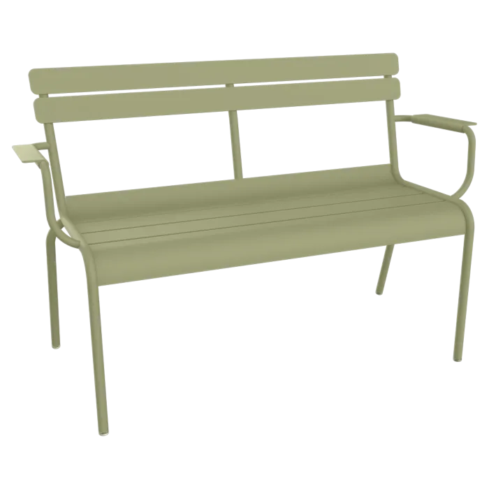 Fermob Luxembourg tuinbank met rug en armleuning-Willow Green Nieuw