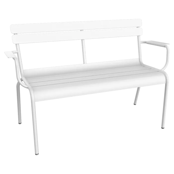 Express Levering Fermob Luxembourg tuinbank met rug en armleuning-Cotton white