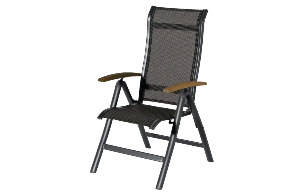Hartman Alice Teak verstelbare tuinstoel-Zwart Premium