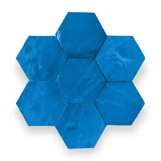 Betrouwbaar Zelliges Alhambra Alhambra Hexagone 26 Bleu Balin