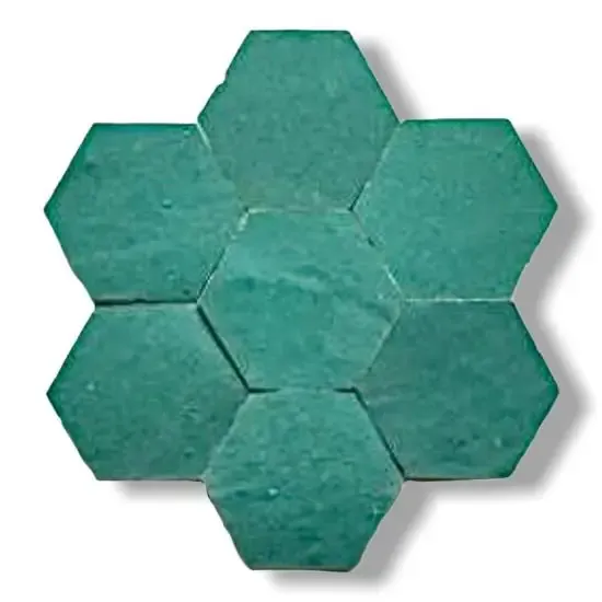 Uitverkoop Zelliges Alhambra Alhambra Hexagone 17 Vert Ocean