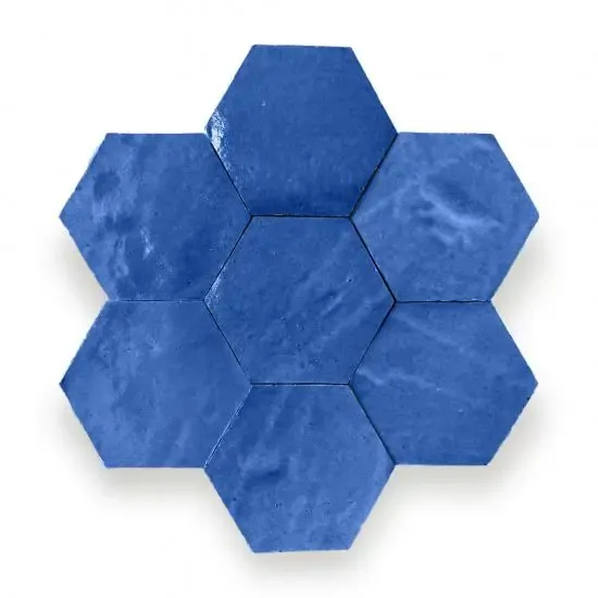 Zelliges Alhambra Alhambra Hexagone 16 Bleu Holandaise Favoriet