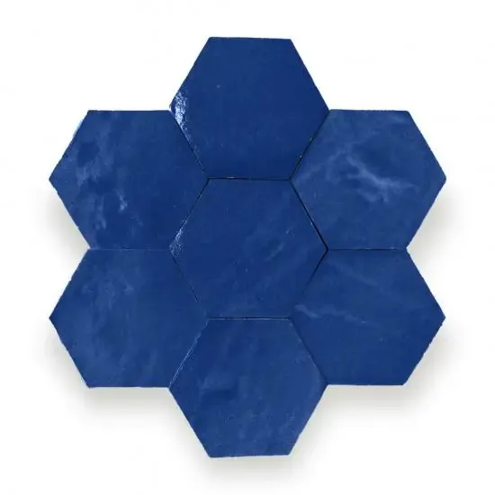 Populair Zelliges Alhambra Alhambra Hexagone 51 Bleu de Nuit