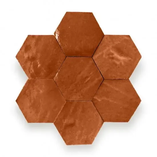 Finale Uitverkoop Zelliges Alhambra Alhambra hexagone 47 Bronze