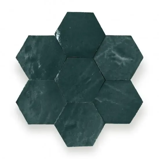 Zelliges Alhambra Alhambra Hexagone 45 Vert Fonce Shop Nu
