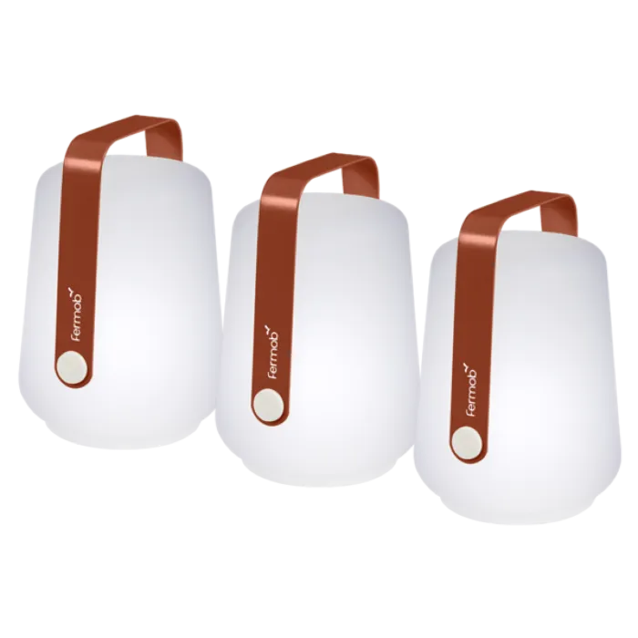 Betaalbaar Fermob Balad Portable Mini tafellamp set van 3-Red Ochre