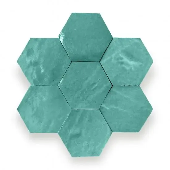 Zelliges Alhambra Alhambra Hexagone 44 Turquoise Bestel Nu