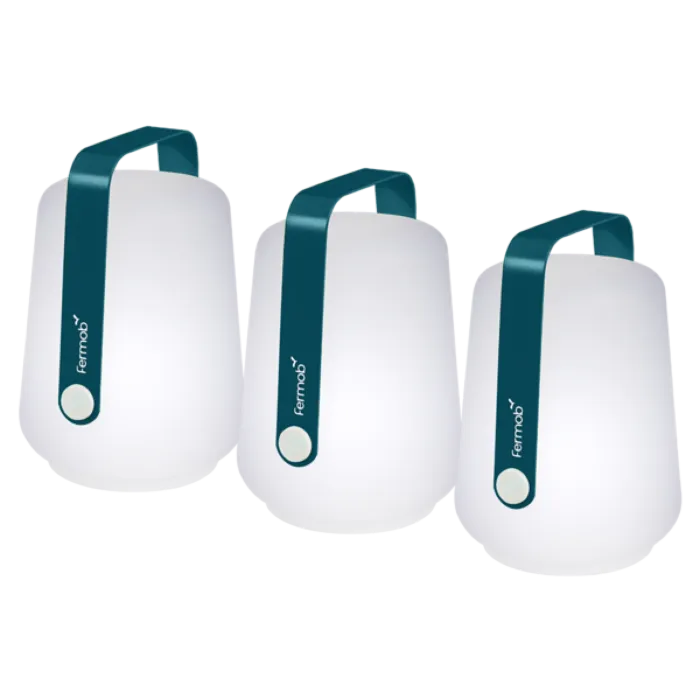 Beperkte Voorraad Fermob Balad Portable Mini tafellamp set van 3-Acapulco Blue