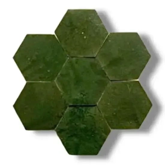 Zelliges Alhambra Alhambra Hexagone 36 Vert Bouteille Beperkte Voorraad