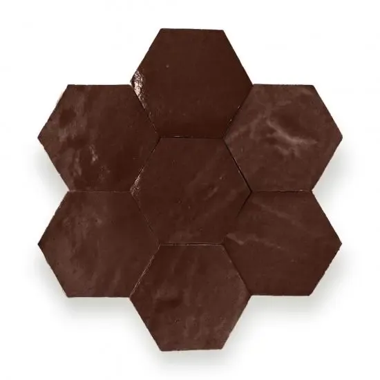 Uitverkoop Zelliges Alhambra Alhambra Hexagone 34 Chocolat