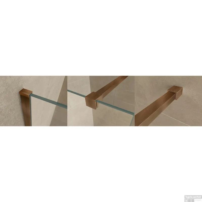 Profielset Met Stabilisatiestang Wiesbaden Slim 120cm Geborsteld Brons Koper Speciale Aanbieding